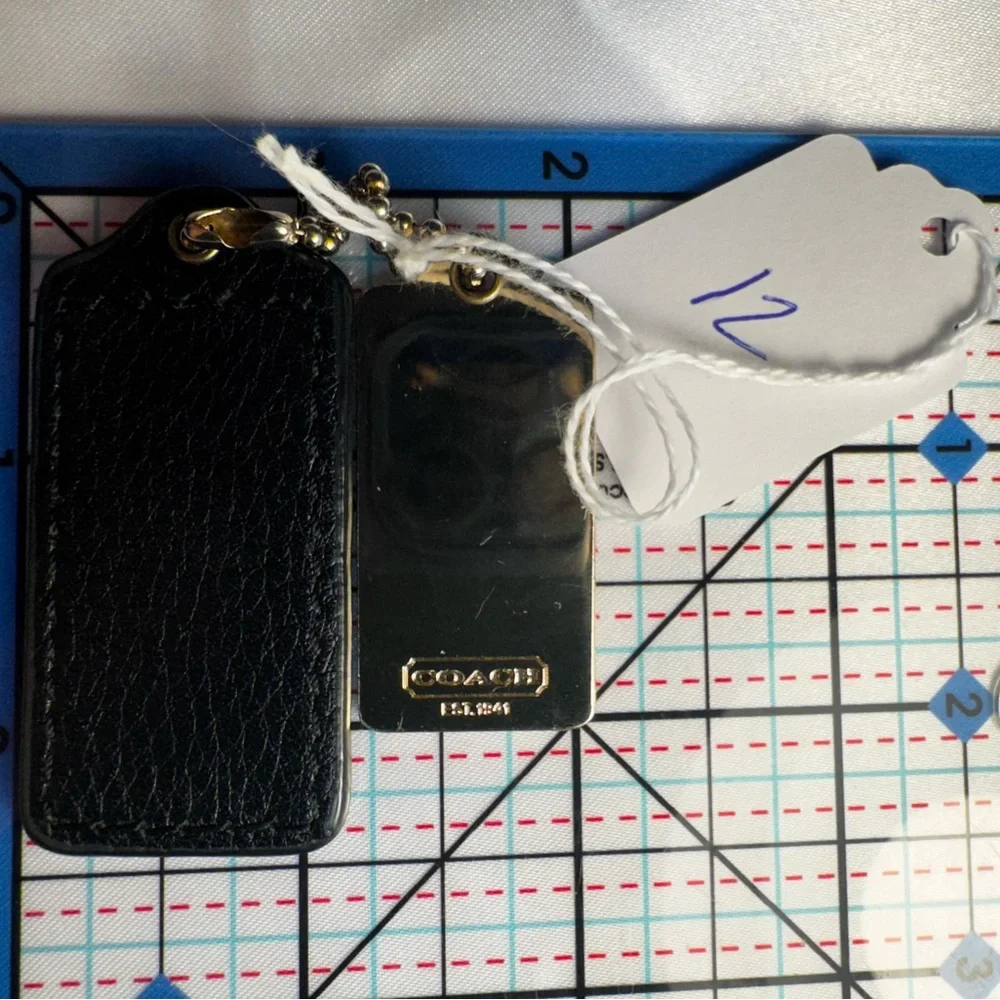 Coach Black Leather and Metal Hangtags - Picture 3 of 3
